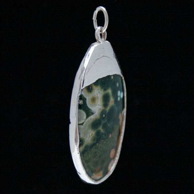 Pendentif Argent Jaspe Océan Vert