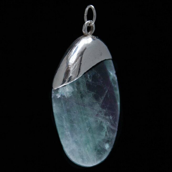 Green Purple Fluorite Silver Pendant - Image 2