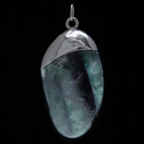 Pendentif Argent Fluorite Mauve Verte