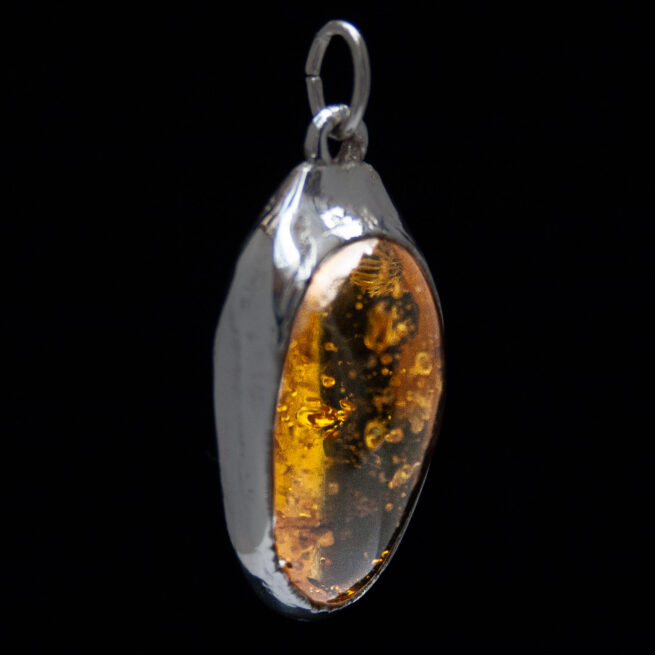 Pendentif Argent Ambre Jaune – Image 2