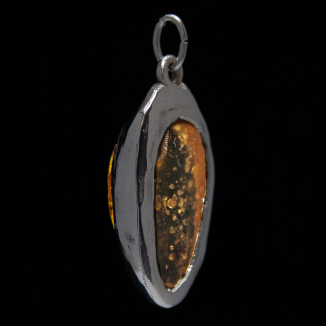 Pendentif Argent Ambre Jaune – Image 3