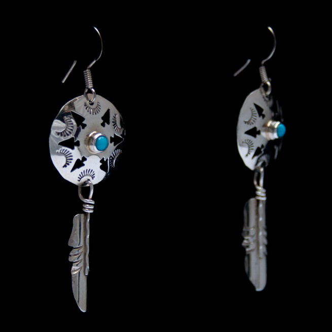 Boucles d'Oreilles Mandella Argent Turquoise