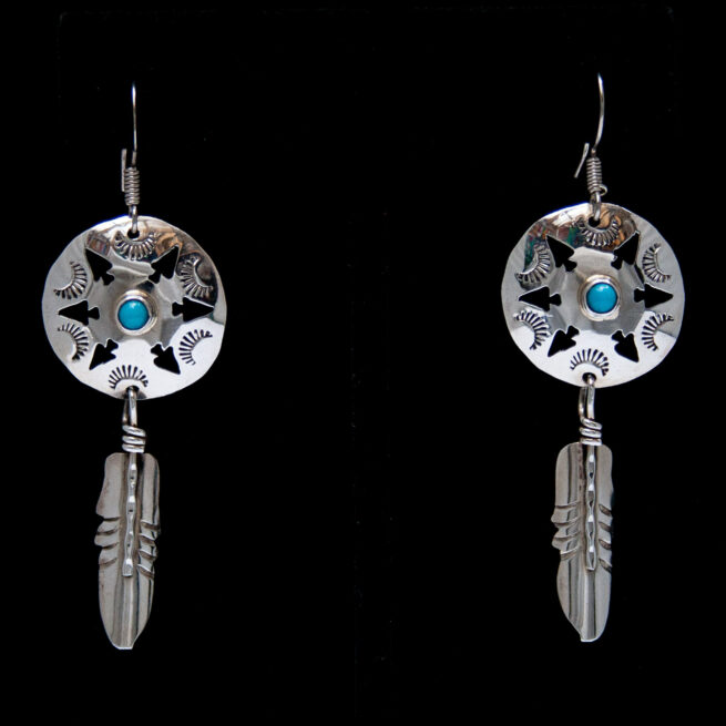 Boucles d'Oreilles Mandella Argent Turquoise