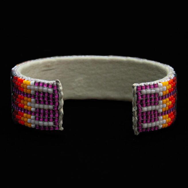 Magenta Orange Beaded Bracelet - Image 2