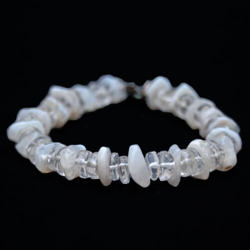 Moonstone Clear Quartz Crystal Bracelet