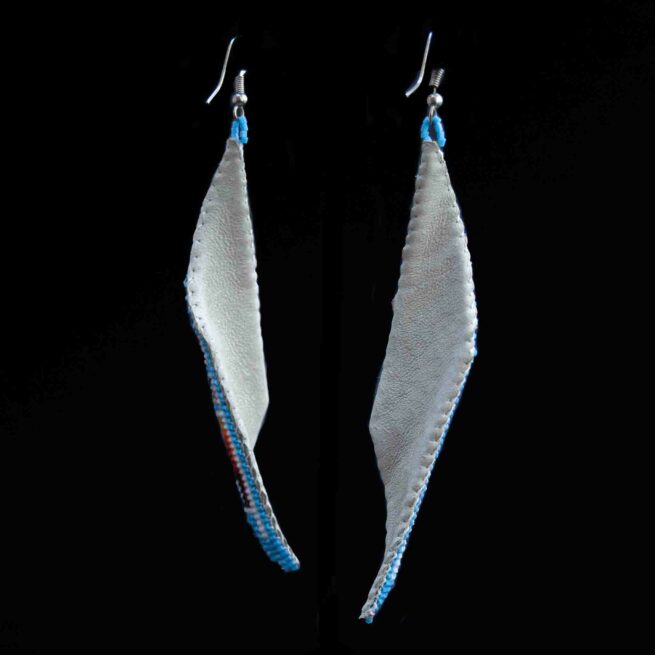 Pale Blue Beaded Earrings - Image 2