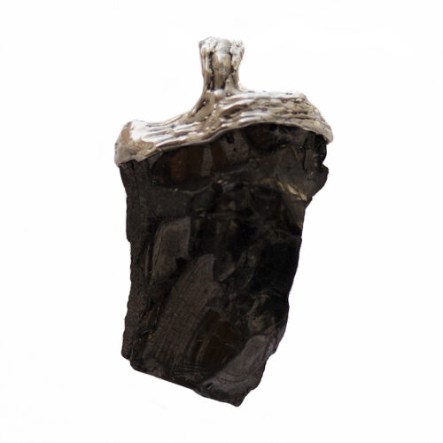 Raw Royal Shungite Silver Pendant