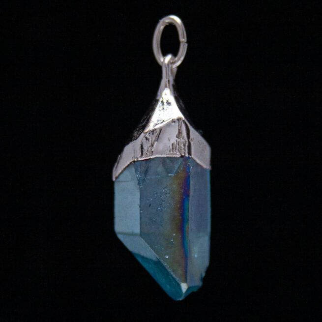Small Aqua Aura Silver Pendant - Image 2