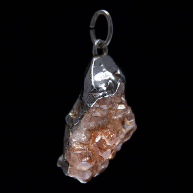 Small Hessonite Cluster Silver Pendant