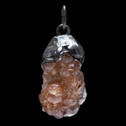 Small Hessonite Cluster Silver Pendant