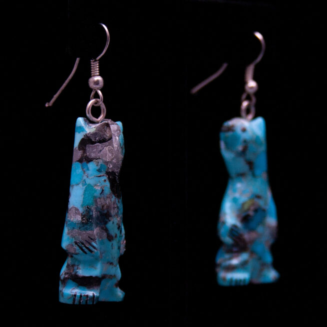 Turquoise Bear Drop Earrings