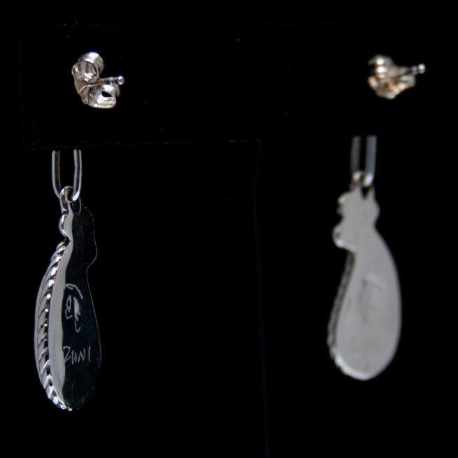 Two-Tier Teardrop Red Coral Earrings - Image 3