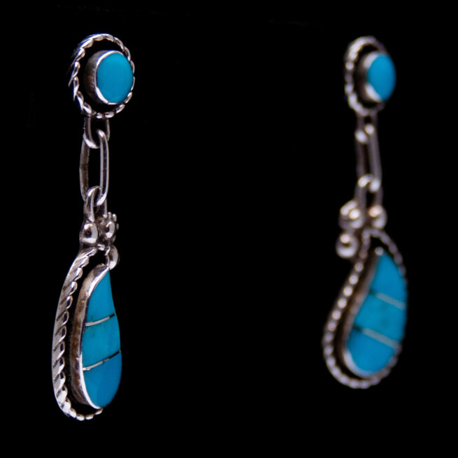 Boucles d'Oreilles Turquoise Deux Étages