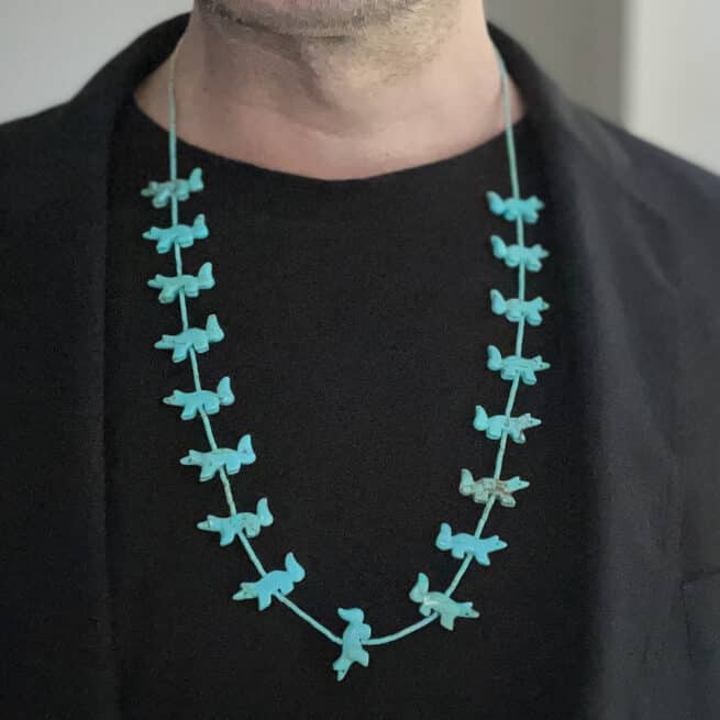 Zuni Wolf Fetish Necklace