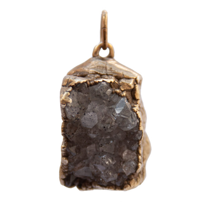 Gold Plated Smoky Quartz Cluster