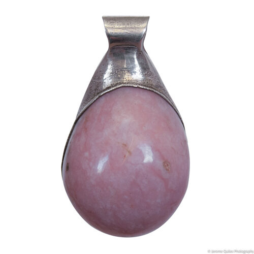 Large Pink Opal Silver Pendant