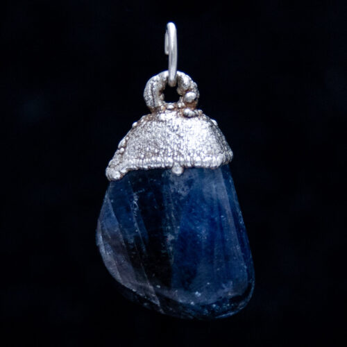 Polished Kyanite Silver Pendant