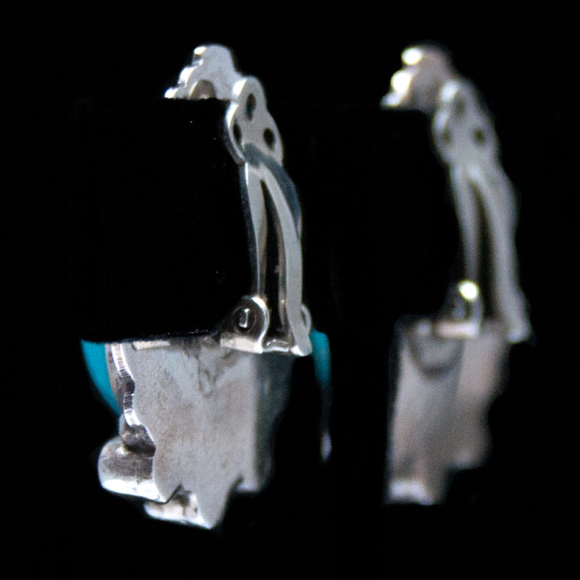 Boucles d'Oreilles Clips Turquoise Corail – Image 3