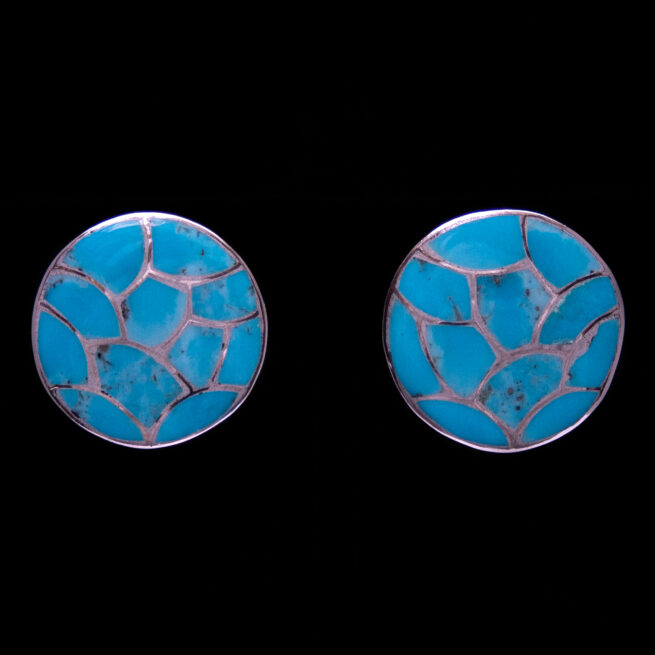 Boucles d'Oreilles Clips Turquoise Rondes