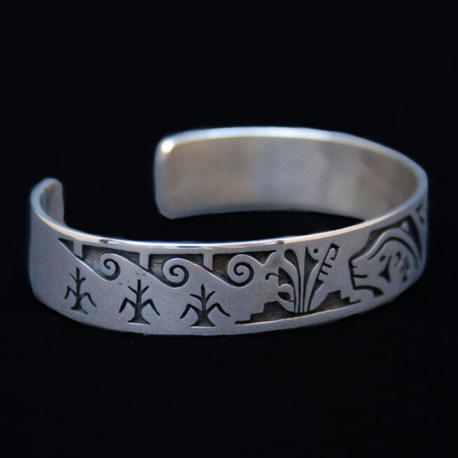 Kyasyousie Hopi Silver Bangle - Image 2