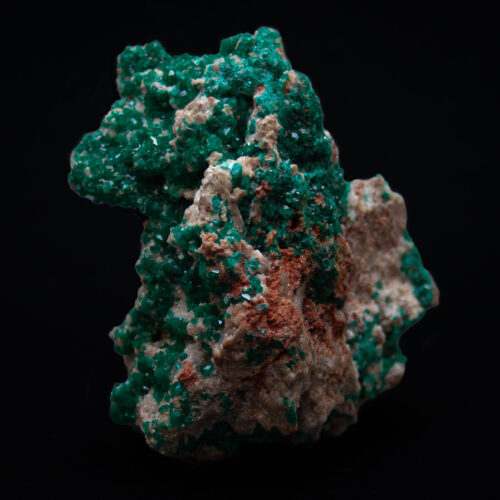 Large Green Dioptase Crystal Cluster