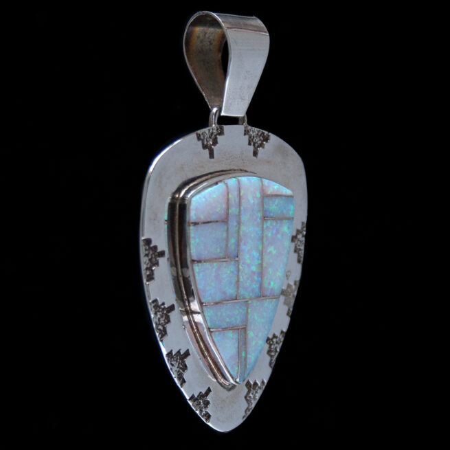 Pendentif Large Opale Blanche