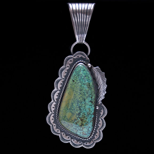 Large Pendentif Turquoise Verte