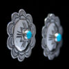 Silver Turquoise Clip-On Earrings - Image 2