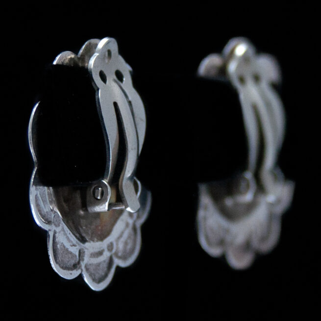 Boucles d'Oreilles Clips Rondes Argent Turquoise – Image 3