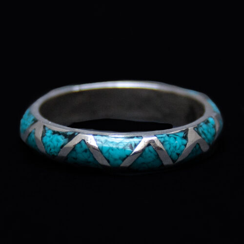 Thin Turquoise Silver Ring