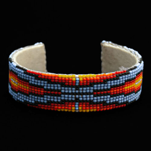 Bracelet Perlé Orange Bleu