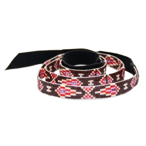 Bandeau Marron Rose Perlage Zuni