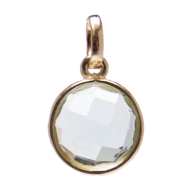 Gold Faceted Blue Topaz Pendant