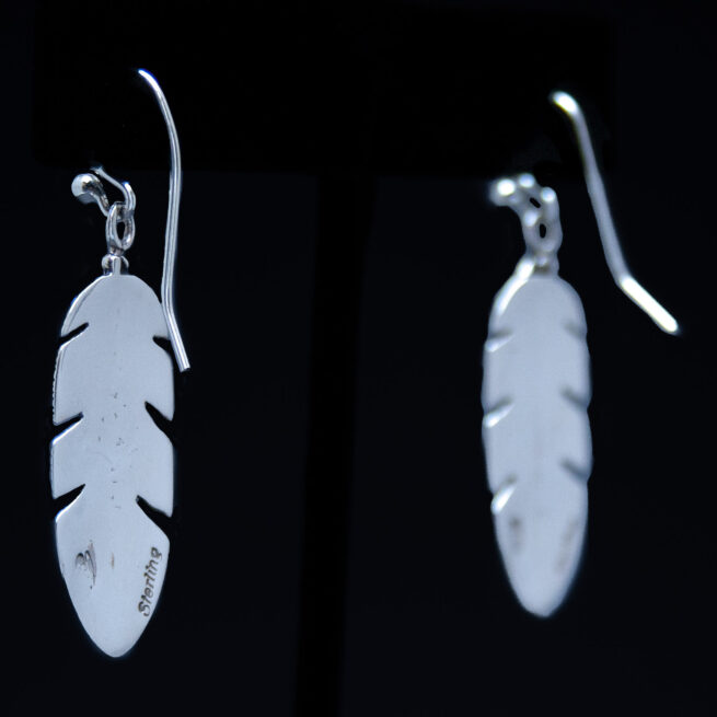 Boucles d'Oreilles Plumes Argent – Image 3
