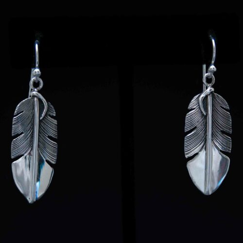 Boucles d'Oreilles Plumes Argent