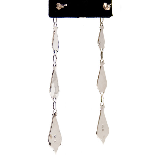 Long Slim Zuni Inlay Drop Earrings - Image 3
