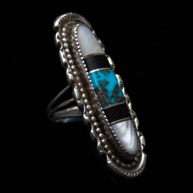 Long Vintage Native American Ring - Image 2