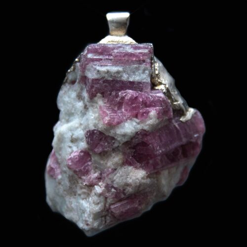 Pendentif Argent Quartz Rubellite