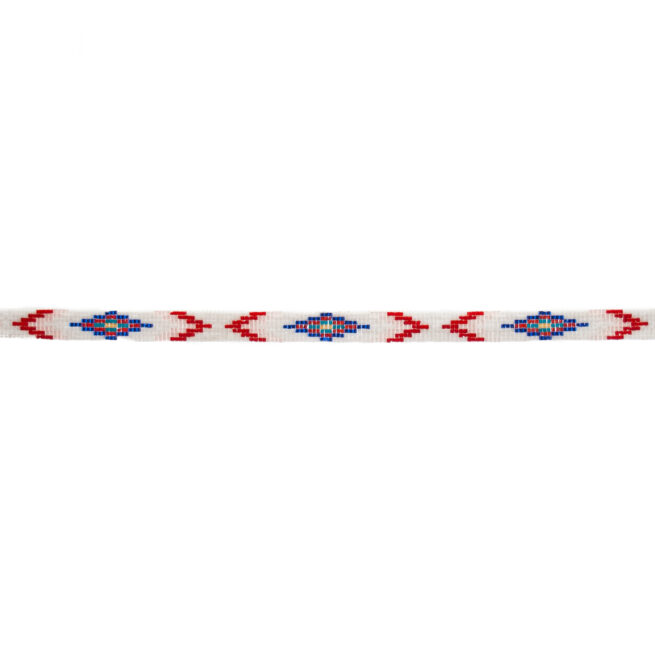 White Native American Beaded Headband