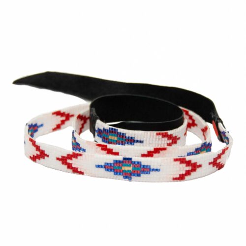 White Native American Beaded Headband