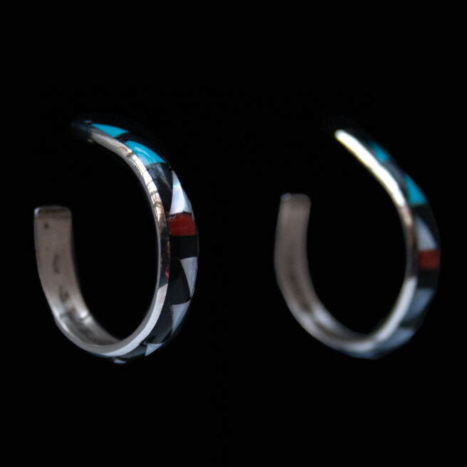 Zuni Inlay Hoop Earrings