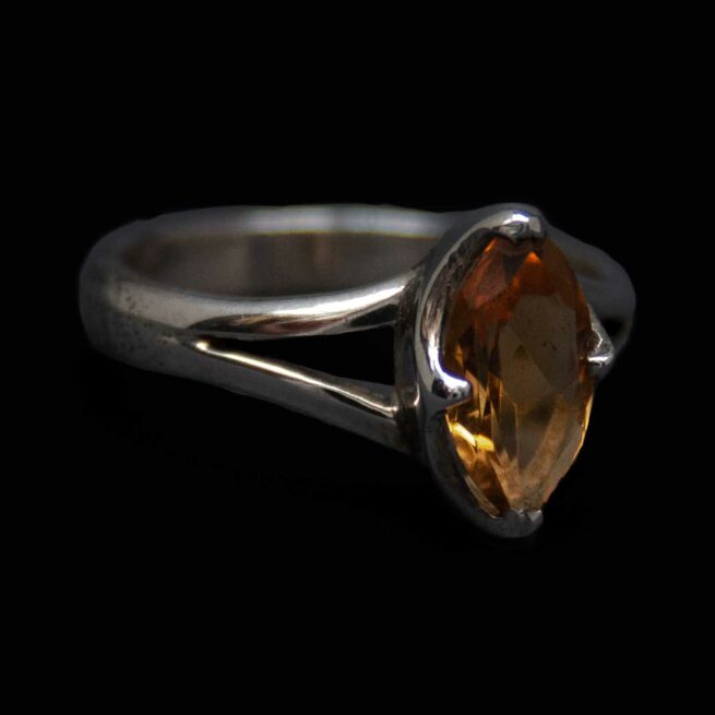 Faceted Orange Citrine Silver Ring - Image 2