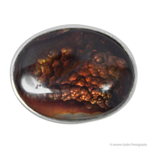 Silver Gold Plate Fire Agate Ring