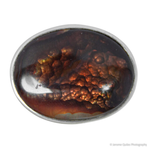 Bague Agate de Feu Argent Plaqué Or