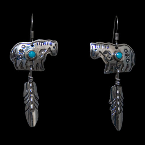 Boucles d'Oreilles Turquoise Cheval