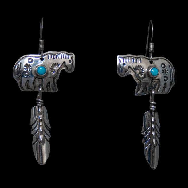 Boucles d'Oreilles Turquoise Cheval