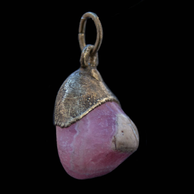 Gold Plated Rhodochrosite Pendant