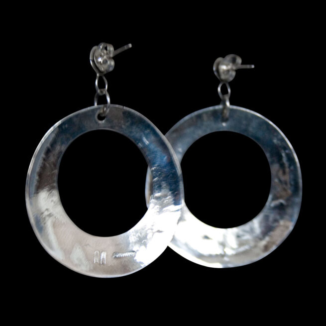 Hammered Silver Earring Discs - Image 2
