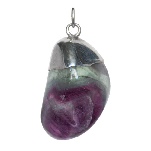 Rainbow Fluorite Silver Pendant