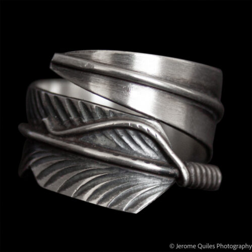 Small Silver Feather Ring